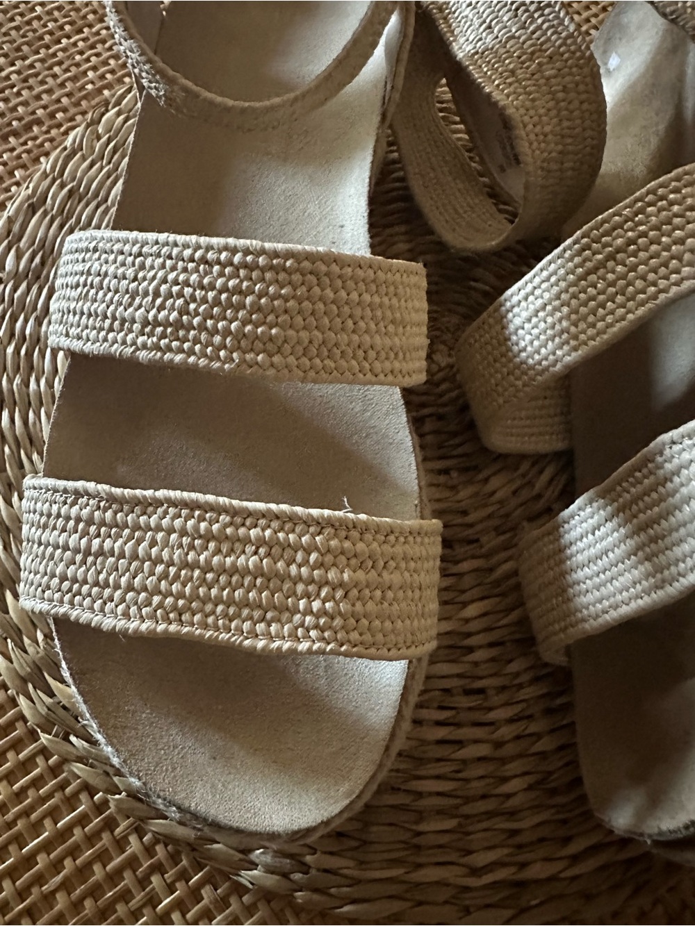 Esprit Cream Woven Espadrille Platform Sandals - Picture 6 of 6